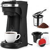 Aiosa Single Serve Coffee Maker, KCup Pods &amp; Ground Coffee | One-Touch Brewing, 800W Power, Ready in 120 Seconds, Compact Design for Home, Office, Dorm, RV &amp; Travel