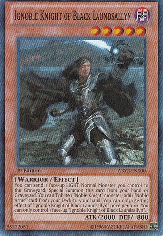 Yu-Gi-Oh! - Ignoble Knight of Black Laundsallyn (ABYR-EN000) - Abyss Rising - 1st Edition - Super Rare