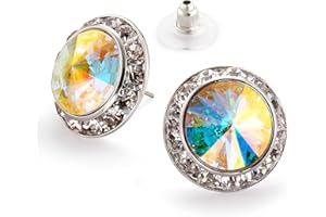 Star Light Crystal Jewelry | Crystal Clear and Crystal AB Rhinestone Clip On or Pierced Earrings for Dance, Pageant, Prom, Performance, Wedding