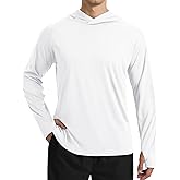 UPF 50+ Fishing Shirts for Men - Long Sleeve UV Sun Protection Hoodie Lightweight Rash Guard for Hiking Running Athletic