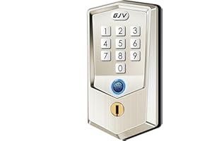 Keyless Entry Door Lock, GJV Fingerprint Door Lock, Smart Door Lock for Front Door, Keypad Deadbolt & Electronic Door Lock with Auto-Lock for Hotel Office Airbnb Home & Apartment - Satin Nickel