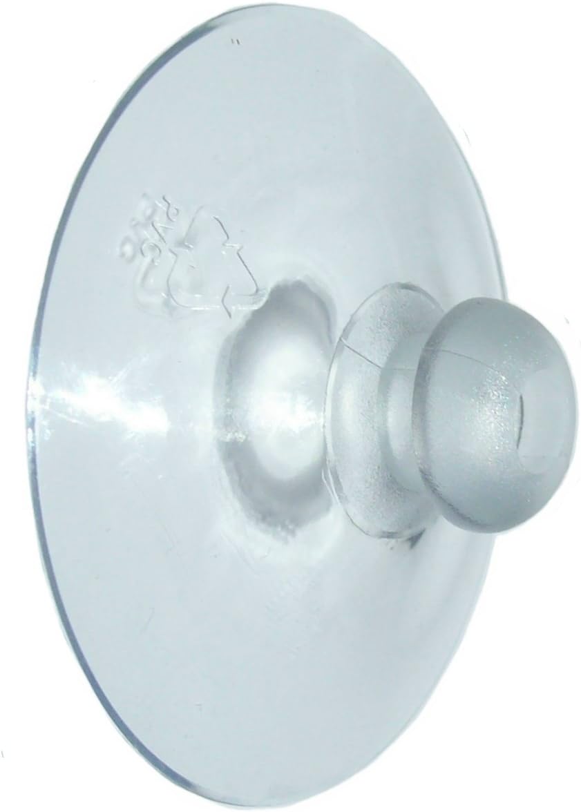 Suction Cups Packet of (10) 63mm (almost 2 1/2") standard dual hanger suction cup, cups, sucker, suckers, mushroom head, plain, clear vinyl PVC.