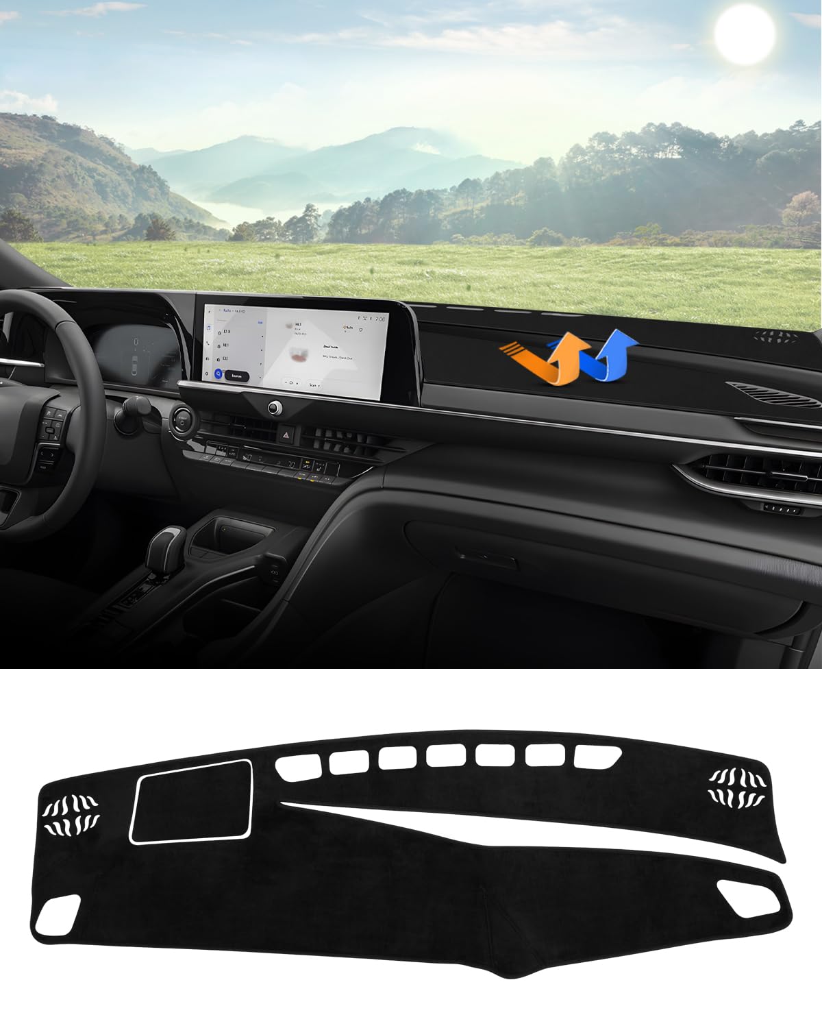 Photo 1 of Autorder Dashboard Cover Mat Fit for 2023-2025 2026 Toyota Crown Accessories Dash Cover Flannel Dash Mat Sunshade Glare UV Rays Protector (NOT for Crown Signia)