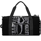 NELife Love Gymnastics Gymnast Sport Gym Duffle Travel Bag with Shoe Compartment,Wet Pocket for Men and Women