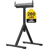 Artibear Roller Stand for Woodworking, Heavy Duty 260 LB Load Capacity, 29-42" Adjustable Height Outfeed Roller Stand with Polished Steel Roller Head, Miter Saw Table Saw Extension Support Stand,Black