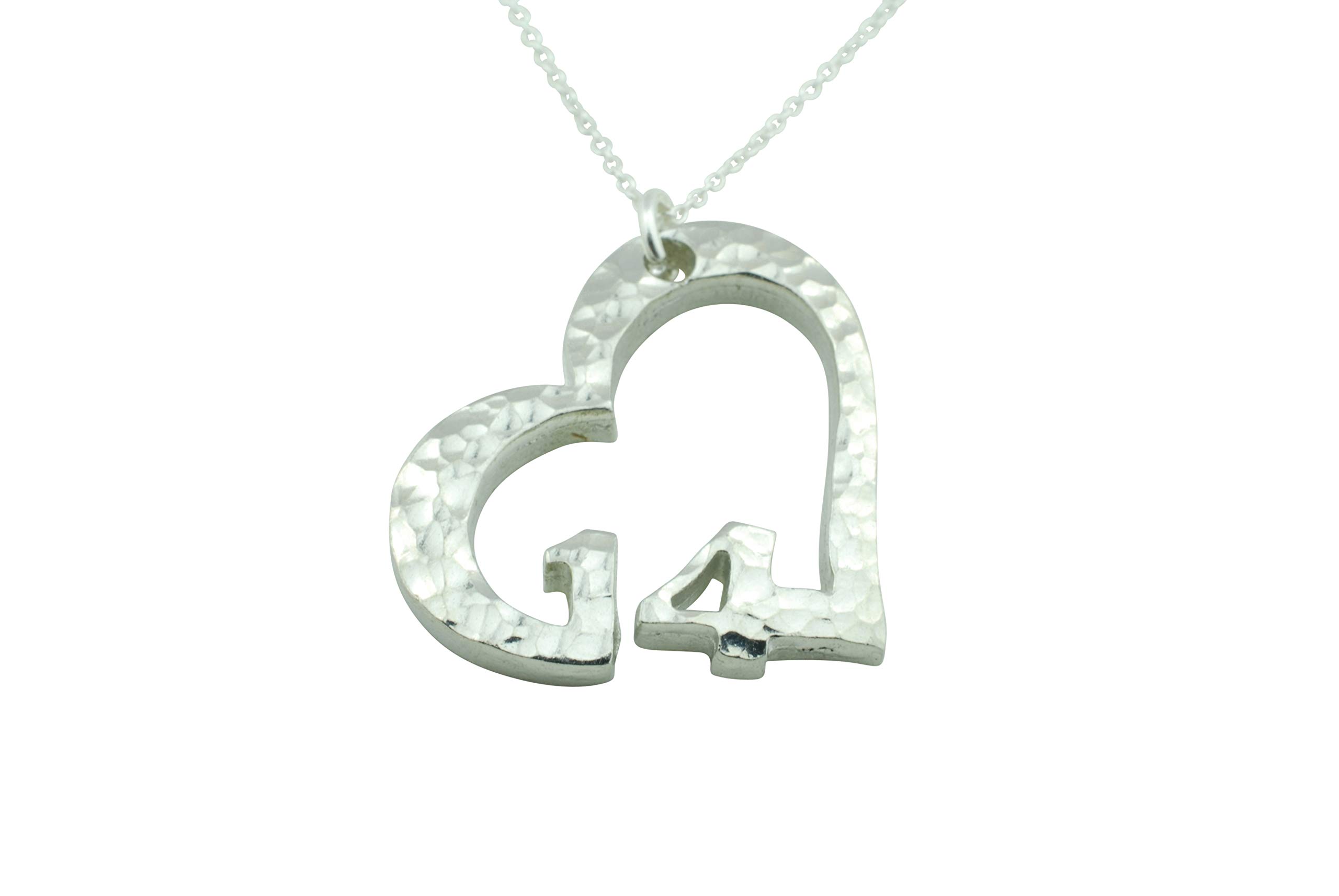14th Anniversary Beaten Heart Pendant – 14 Year