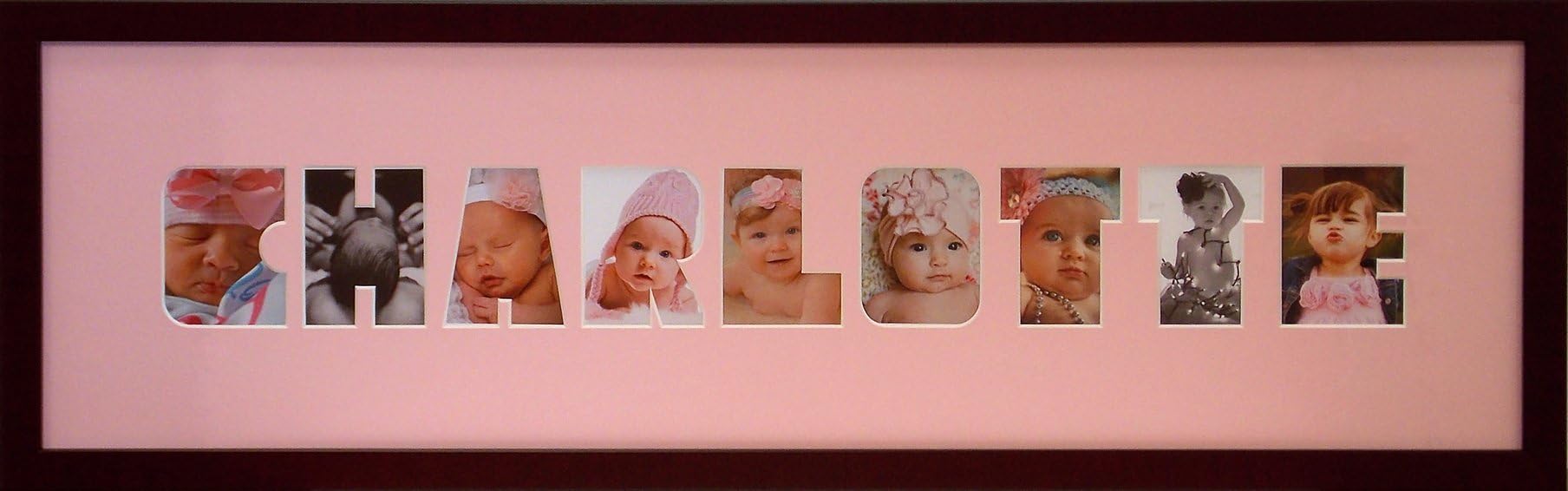 Baby Photo Name Collage Frame (Pink)