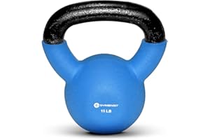 GYMENIST Kettlebell Fitness Iron Weights with Neoprene Coating Around The Bottom Half of The Metal Kettle Bell