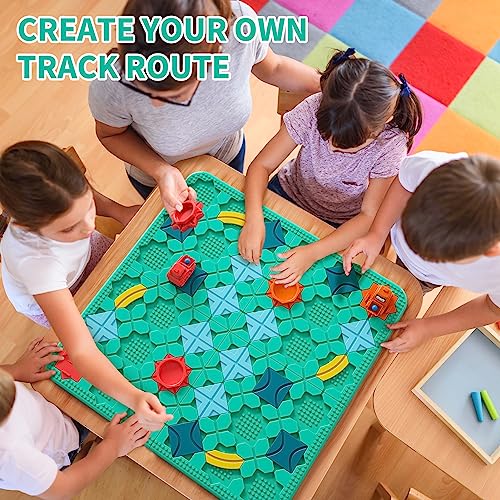 Logical Road Builder Games, STEM Family Board Game, Large Educational Smart Brain Teasers Puzzles Toys, Preschool Learning Early Montessori Birthday Gifts for Kids Boys Girls Age 4-8 Year Old (Green)
