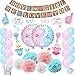 Gender Reveal Party Decorations Boy or Girl Gender Reveal Balloons Photo Booth Props Straws for Baby Shower Decorations 84 Pack