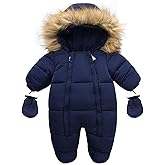 CYTAFE Baby Girl Boy Snowsuit Cute Down Jacket Hooded Romper Light Puffer Padded Jumpsuit Infant Winter Outwear