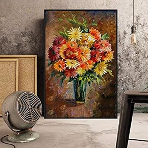 Floating Framed Canvas Wall Art for Living Room, Bedroom Bouquet Canvas Prints for Home Decoration Ready to Hang - 16x24 inches