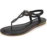 zeetoo Women's Flat Sandals Summer T-StrapThong Bohemian Casual Comfortable Dressy Sandals for Women