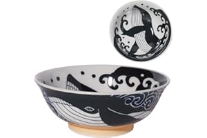 Minorutouki mino ware White Wave Whale Noodle Bowl φ8.15×H2.95in 21.11oz Made in Japan