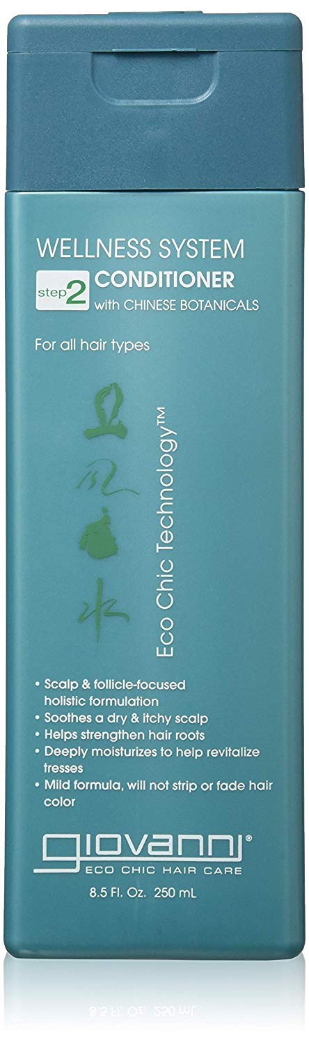 GIOVANNI Wellness System Conditioner, 8.5 oz. Chinese Botanicals & Ginseng Soothes Dry & Itchy Scalp, Holistic, No Parabens, Color Safe, Sulfate Free (Pack of 1)