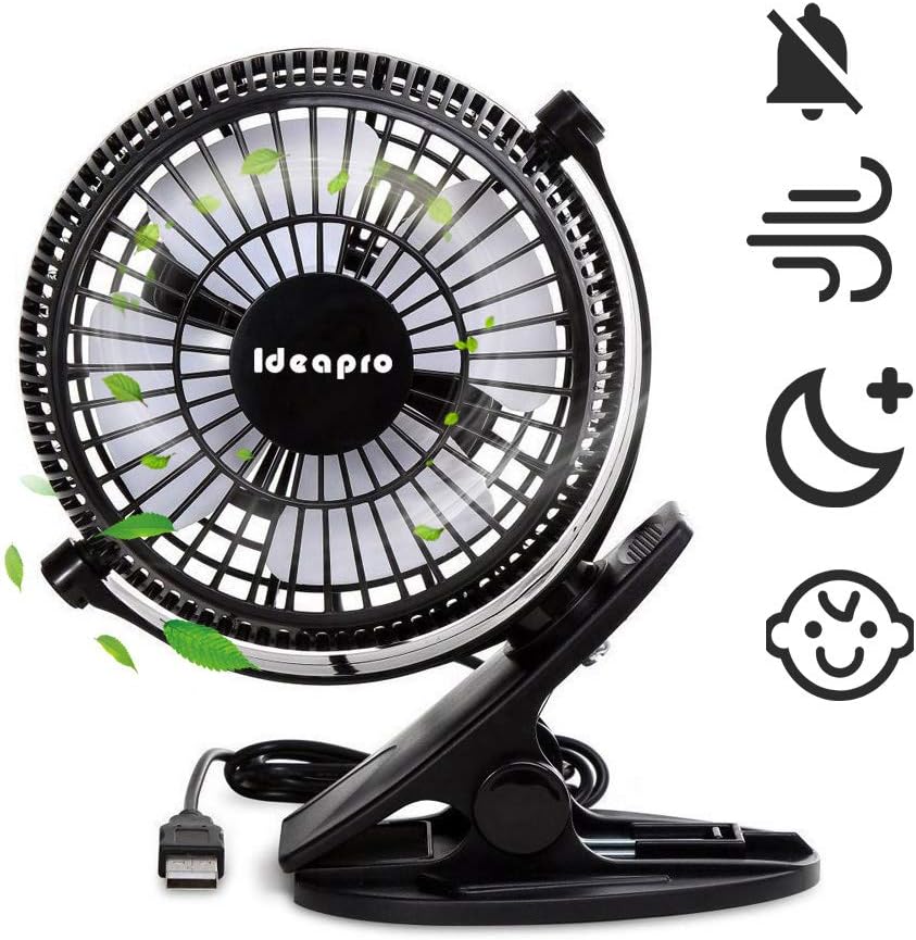 IDEAPRO Mini Silent Fan for Home and Office Clip On 2 Speed Settings