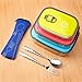SunCraft Stainless Steel Bento Lunch Boxes - Set of 3 - Leak Proof BPA Free Food Storage Containers - Fork and Spoon Travel Silverware Set Included - Great for Adults and Kids
