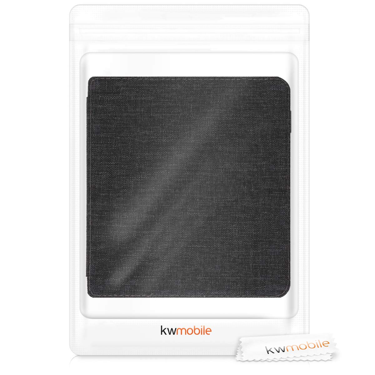 kwmobile Origami Case Compatible with Kobo Libra H2O - Slim Fabric Cover - Dark Grey