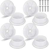 Amyhill 8 Pcs Plastic Closet Rod Pole Socket Bracket, 1-3/8 Inch | White Rod Holders for Wardrobe Tube Support, Includes Mounting Screws, For Bathroom Curtain and Clothing Store Display