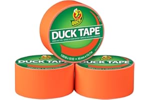 Duck Brand Colored Duct Tape, Neon Orange, 1.88 Inches x 15 Yards, 3 Pack (285916)