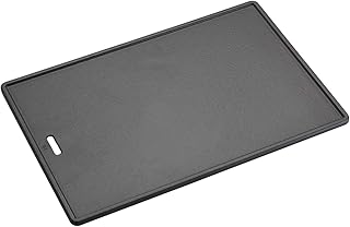 RÖSLE Grillplatte VIDERO G4/G6, Hochwertige Grillplatte aus Gusseisen für Fleisch und kleine Grillstücke, Grillbranding, Platte beidseitig verwendbar, 45 x 30 cm