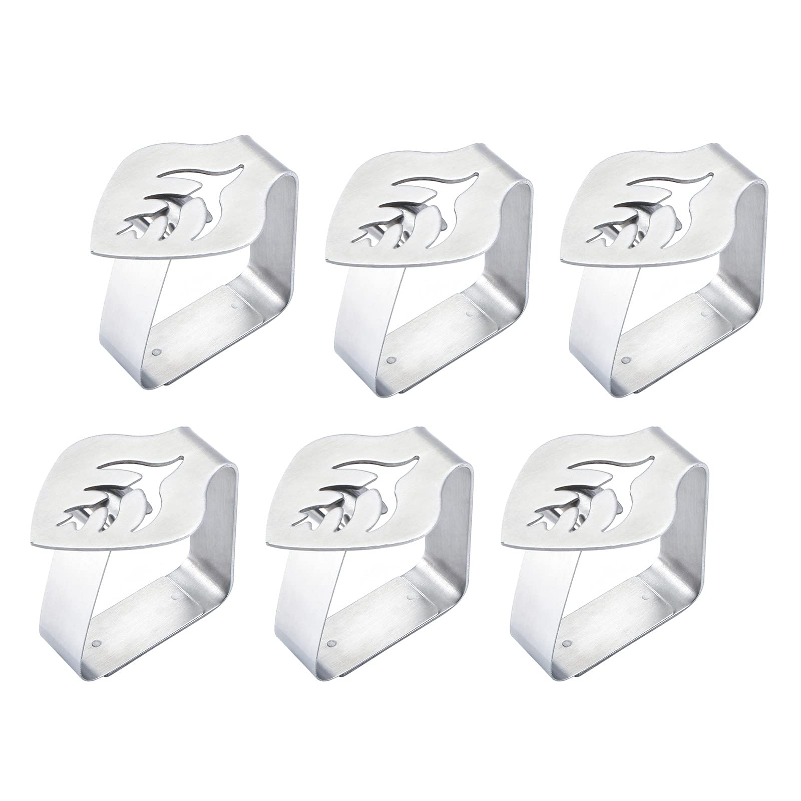SUpoetry Pack of 6 Stainless Steel Tablecloth Clips, Adjustable Tablecloth Clips, Table Cloth Clips, for Picnic, Party, Wedding, Outdoor and Indoor