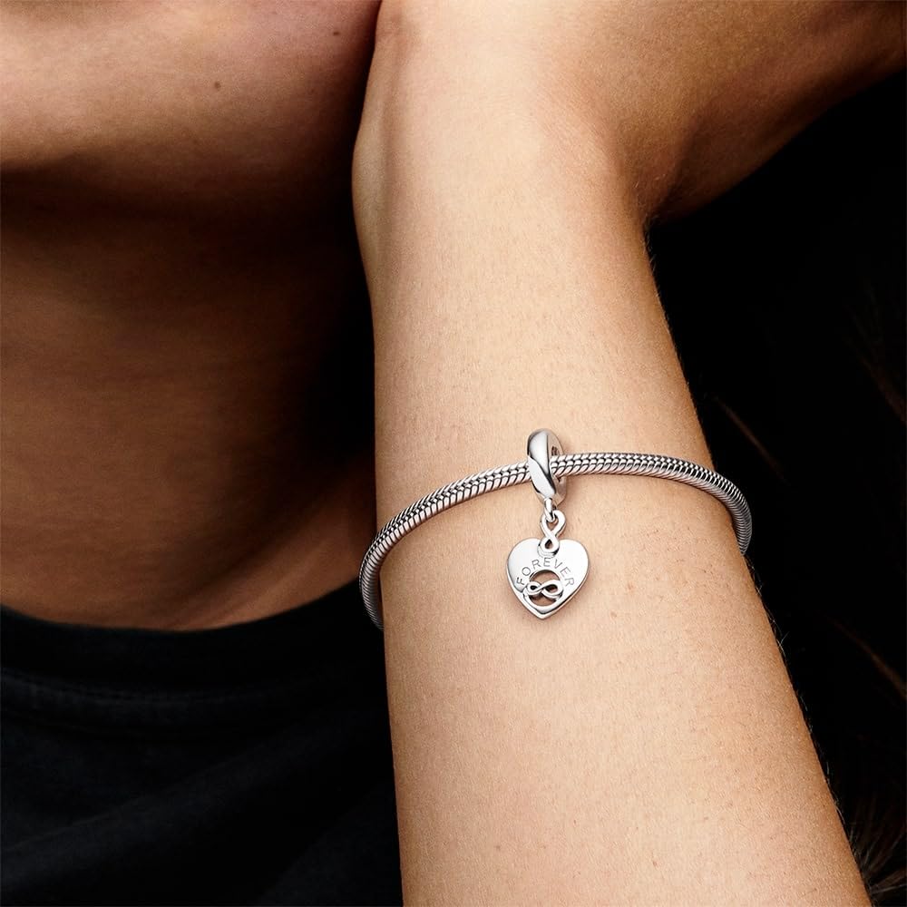 PANDORA People Freunde für Immer Herz Charm-Anhänger aus Sterling Silber/Größe: 1,4cm