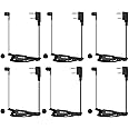 Retevis Walkie Talkie Earpiece with Mic, Coil Tube, 2 Pin, for RT22 RT68 RT21 H-777 RT27 H777S RT85 RB68, Compatible with Baofeng UV-5R Kenwood Pxton 2 Way Radio, Two Way Radio Earpiece(6 Pack)