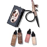 Luminess Air Icon Makeup Airbrush System and 4-Piece Foundation Starter Kit, Rich Coverage - Quick, Easy & Long Lasting Application - Includes Silk 4-In-1 Foundation, Highlighter & Blush