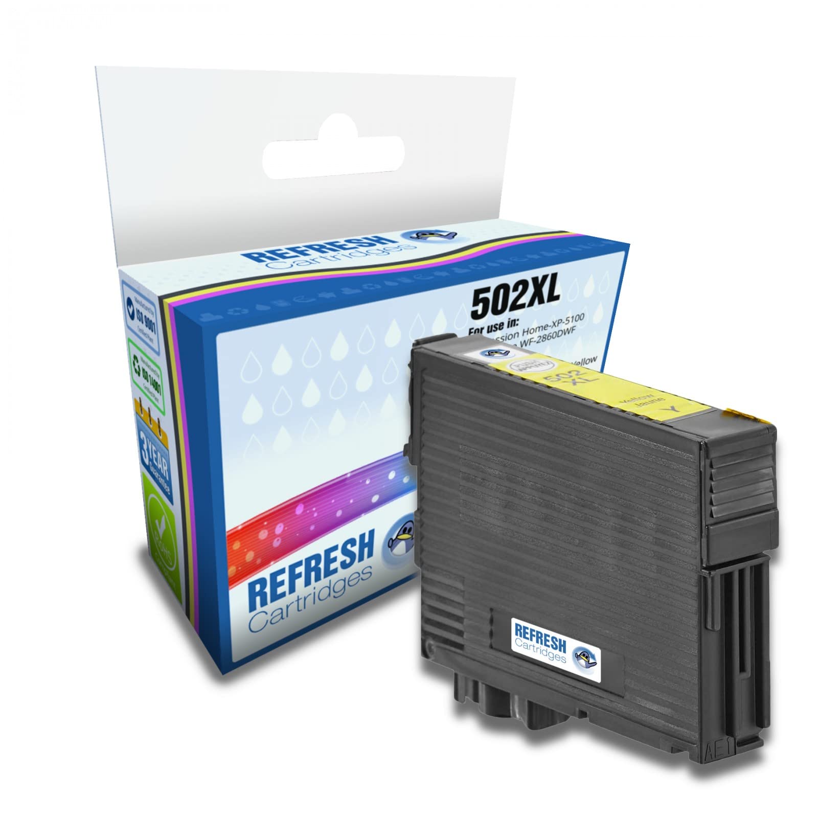 Refresh Cartridges Remanufactured Ink Cartridge Replacement for Epson 502XL (Yellow)