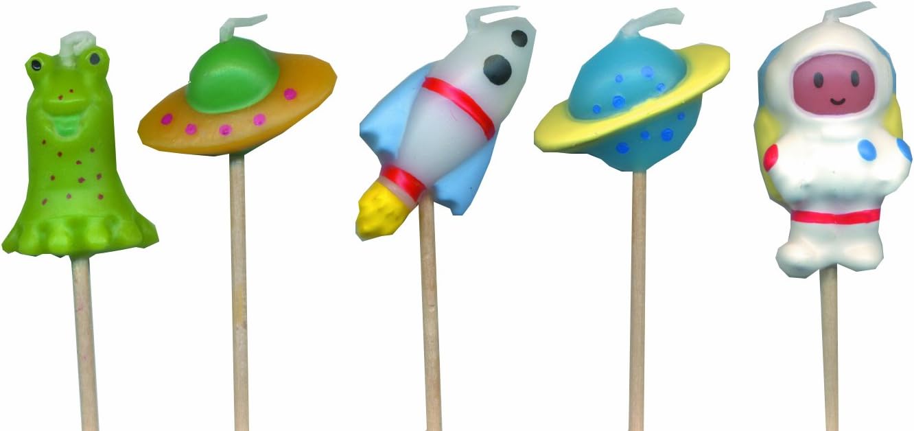 Space Theme Party Candles - Pack of 5