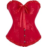Amazon.com: Top Drawer Burlesque Black/Dark Red Steel Boned Corset