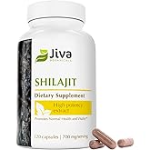Jiva Botanicals Premium Shilajit Supplement 700 mg - Shilajit Capsules Extract with Minerals, Fulvic/Humic Acid for Immune Support & Nomal Digestive Health - 120 Vegan Capsule (Pack of 1)