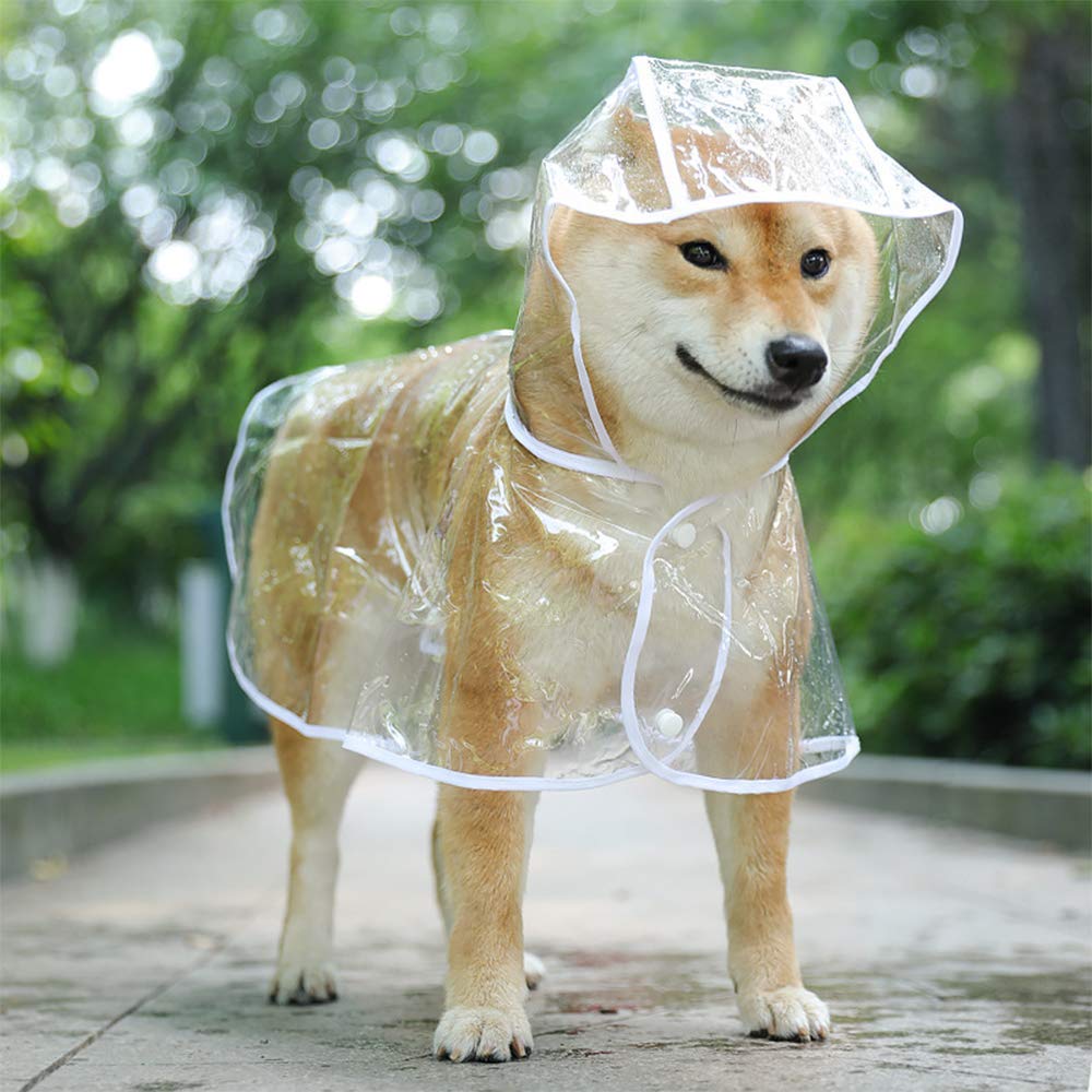 KoKoBin Waterproof Coat for Small Dogs and Cats with Hood Adjustable PVC Transparent Ultra-Light