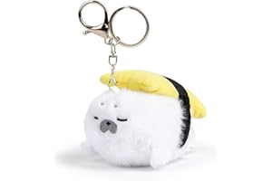 Adorlynetty Sea Otter Plush Keychain Toys Cute Sushi Seal Stuffed Animals Pendant for Backpack