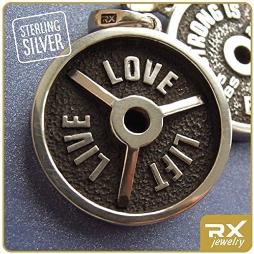 Strong is Beautiful Jewelry Fitness Necklace Powerlifting Motivation Charm Live Love Lift Pendant Bodybuilding Weightlifting Gym Gift Man and Woman Barbell Pendant Lift Heavy