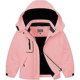 WULFUL Girl's Waterproof Ski Jacket Warm Fleece Hooded Winter Snow Coat