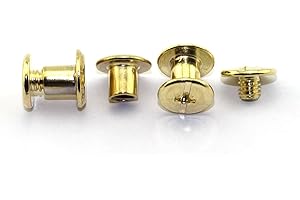 LQ Industrial 120sets Chicago Screw Cross Head Phillips Drive Binding Screws Rivet Book Binding DIY Leather Craft Assembly Bolt 5x6mm Gold