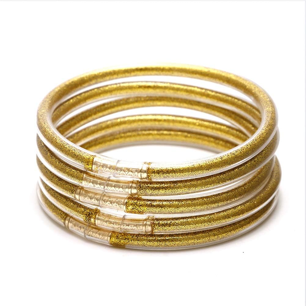 BRIGHT MOON All Weather Bracelets Set Colorful Jelly Bangles deep ...