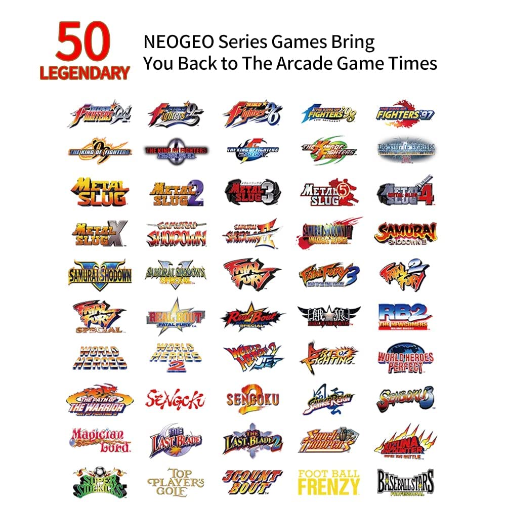 UNICO MVSX Arcade with Base and Riser Set, Pre-Loaded 50 SNK Official Genuine Retro Games, Including The King of Fighters/Samurai/Metal Slug and More
