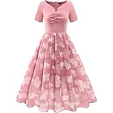 DRESSTELLS Women's Cocktail Dress Formal Wedding Guest Church Graduation Party Aline Midi Dresses