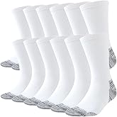 JOYNÉE 6 Pairs Mens Crew Cushion Socks Work Athletic Running Socks Casual Breathable Socks for Men,Sock Size:10-13