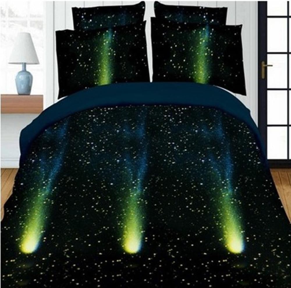 3D Single, Double, King size Galaxy Duvet cover bedding set Cosmos Nebula Star Universe (queen 4 sets) , 1 , 200*230cm