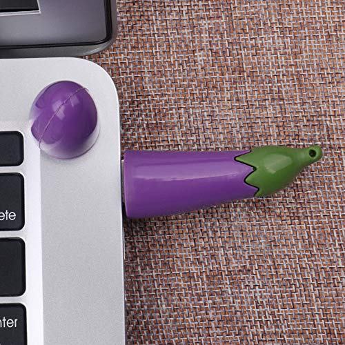 Choosebuy Eggplant Shape 8G/16G/32G/64G USB 2.0 U Disk, Cute Portable Flash Memory Stick Pen Storage USB Flash Drives for Office Supplies (32G)