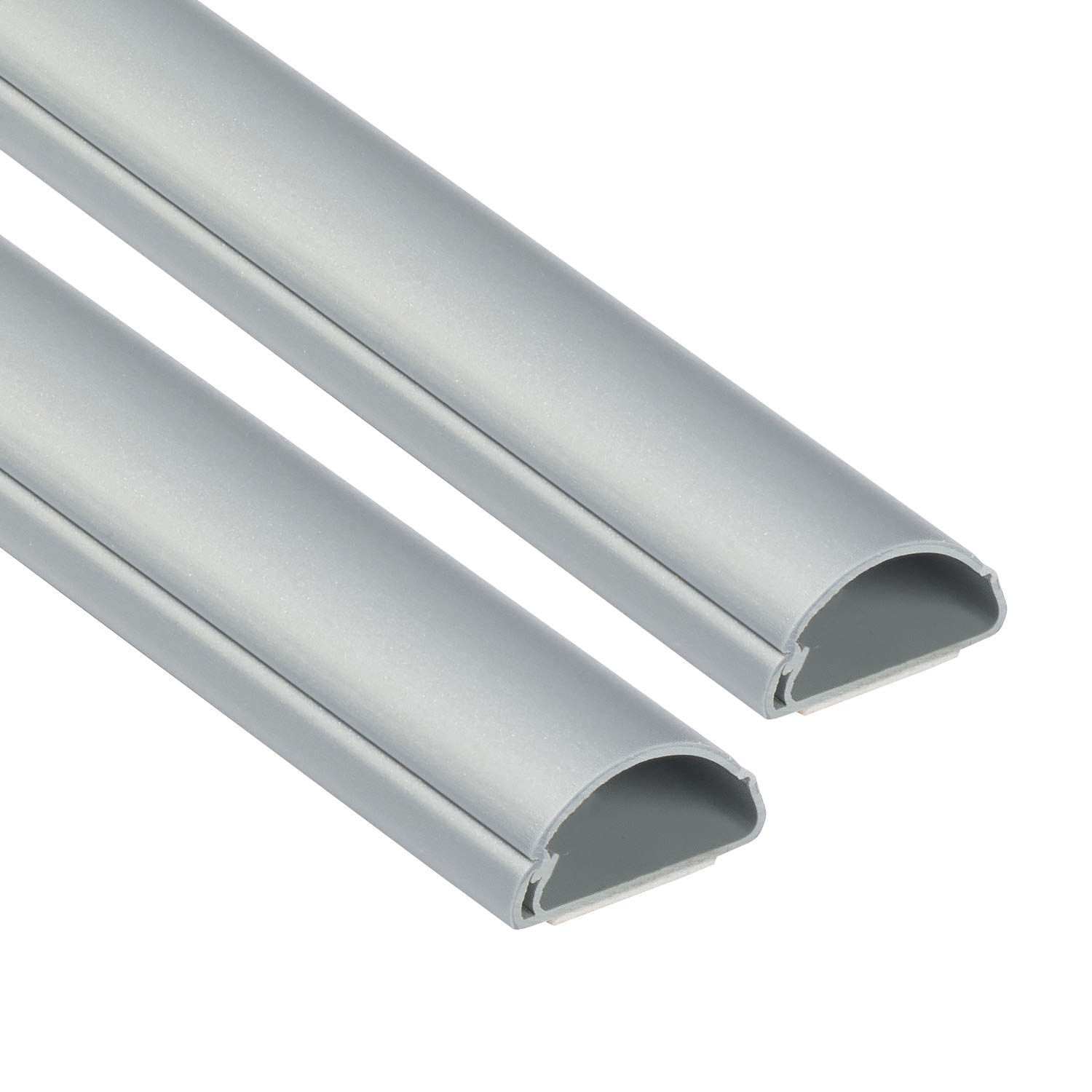D-Line Mini Cable Trunking 2-Meter | Decorative Self-Adhesive Cable Cover | Popular Cable Management Solution | 30mm (W) x 15mm (H) – 2 x 1-Meter Lengths – Aluminium-Effect