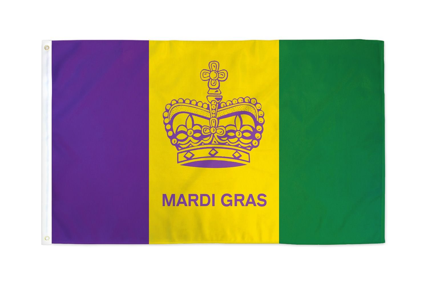 AZ FLAG - Mardi Gras Crown Flag - 3x5 Ft - 100D Polyester Carnival Banner with Two Metal Grommets - Fade Resistant - Vivid Colors - 3' x 5' Feet - 150x90 Cm
