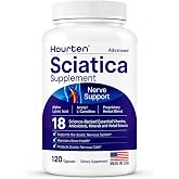 Hourten Advanced Sciatic Nerve Support Relief: Alpha Lipoic Acid - 18 in 1 Sciatica Supplements - Vitamin B Complex - Made in USA (120 Capsules)