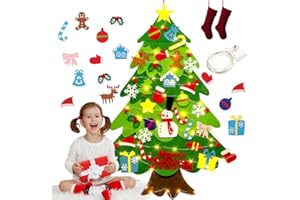 Montessori Sapin de Noël en feutre pour tout-petits, sapin de Noël surdimensionné en feutre pour enfants