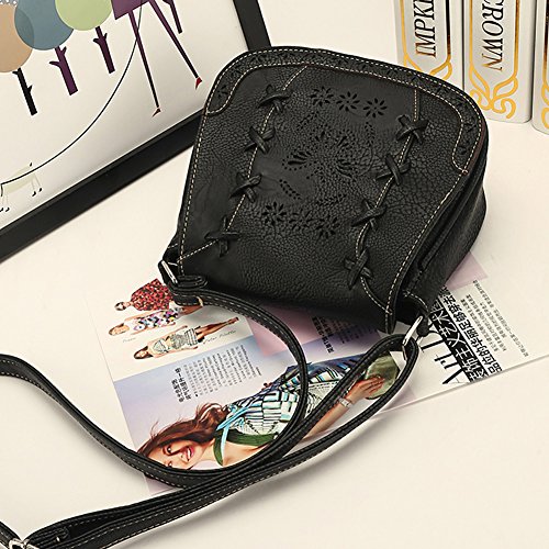 Toniker Women's Crossbody Saddle Bags PU Leather Small Shoulder Bag with Adjustable Strap and Magnetic Button