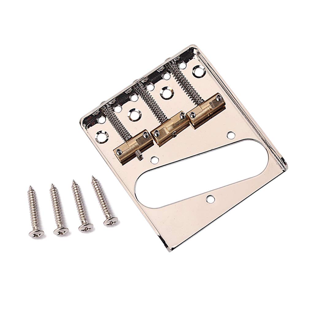 Alnicov Vintage Style Fixed Tele Electric Guitar Bridge With Brass Saddles TL bridge Chrome